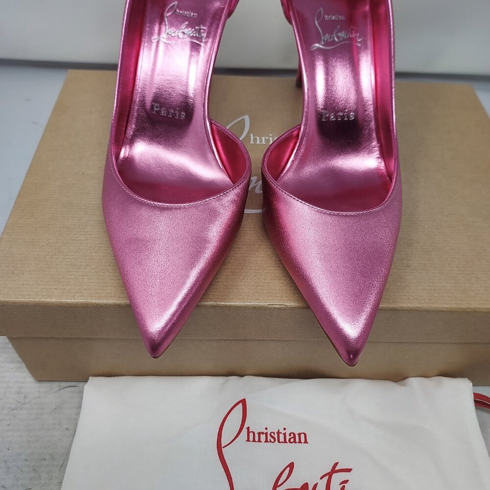 Christian Louboutin Metallic Pink Pointed Toe Pumps - Picture 10 of 11